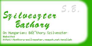 szilveszter bathory business card